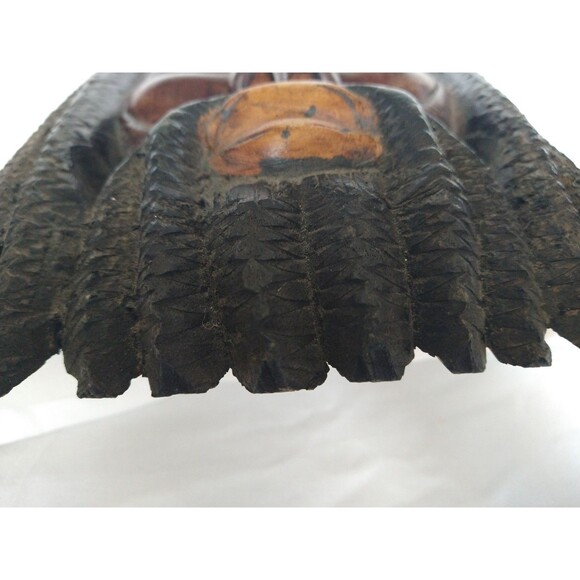 Vintage Jamaican Hand Carved Wood Mask Rasta Art Sculpture 9 x 6.5” Boho Tribal - Picture 6 of 16